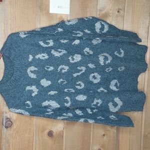 Gray Off White Leopard Print Sweater Universal Thread